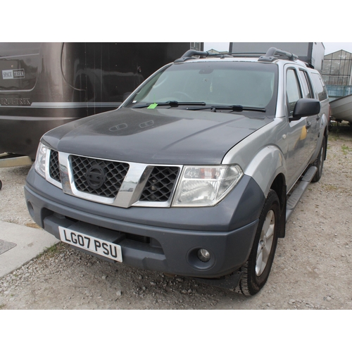 A SILVER 2007 NISSAN NAVARA AUTO MATIC PICKUP, WITH DIESEL ENGINE AND ...