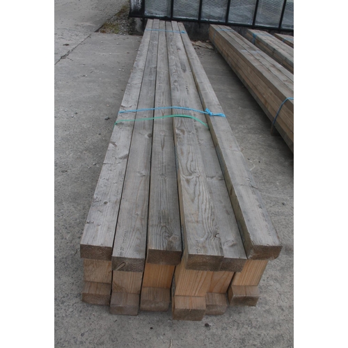 1217 - 6 TIMBER BEAMS 13'7