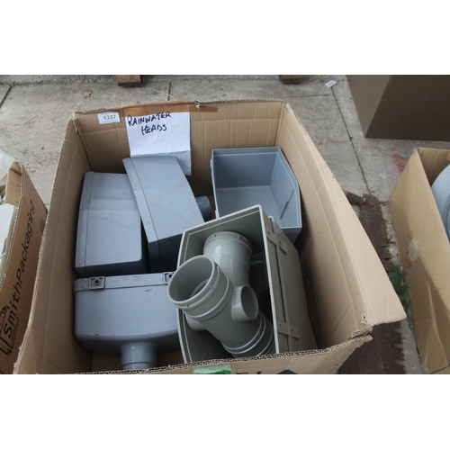 1337 - BOX OF RAIN WATER HEADS OSMA AND KT IN WORKING ORDER  + VAT