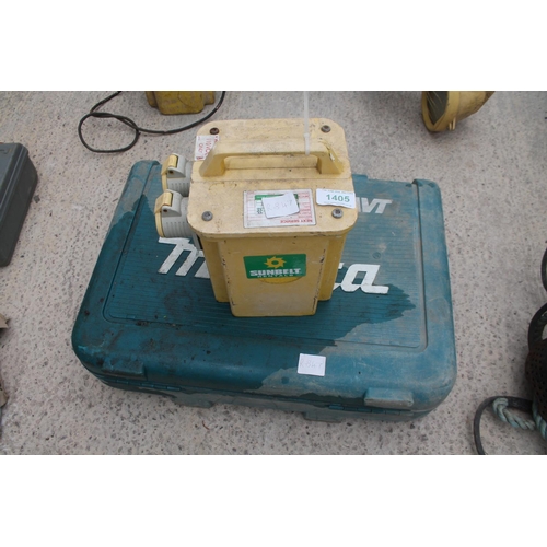 1405 - MAKITA 110 V HAMMER DRILL AND TRANSFORMER  + VAT