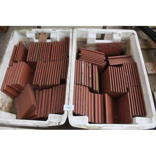 1500 - 2 BOXES OF RED SKIRTING TILES  + VAT