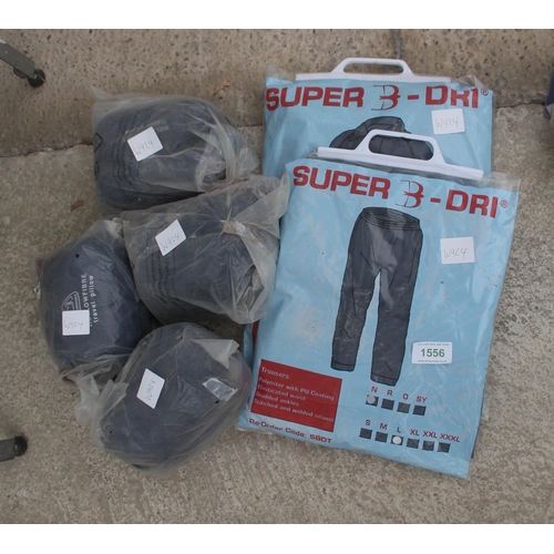 1556 - SUPERDRY TROUSERS AND JACKET, 4 TRAVEL PILLOWS  NO VAT