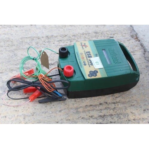 61 - BROOKLAND 12 V ELECTRIC FENCE UNIT IN WORKING ORDER  NO VAT