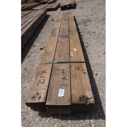 1144 - 12 TIMBERS 4 X 1 AND 8 FT LONG  NO VAT