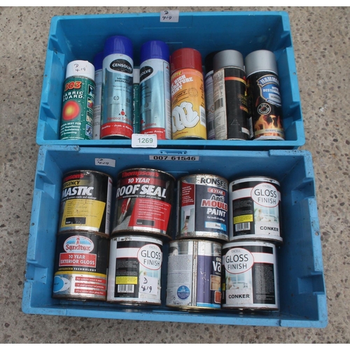 1269 - 12 TINS OF MIXED SPRAY CANS  NO VAT