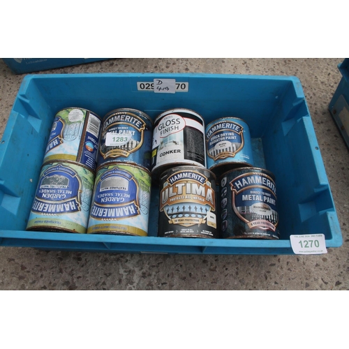 1270 - 8 TINS OF MIXED PAINTS 750 ML  NO VAT