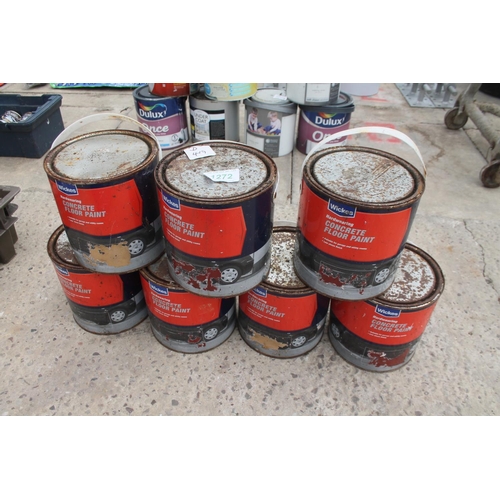 1272 - 7 TINS OF CONCRETE FLOOR PAINT MIX 2.5 L  NO VAT