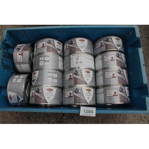 1284 - 14 TINS OF LIBERON WAX MIXED COLOURS  NO VAT