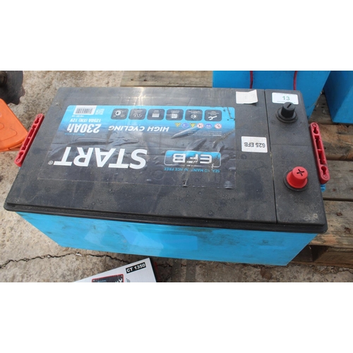 13 - BLUE HEAVY DUTY TRUCK LEISURE BATTERY  NO VAT