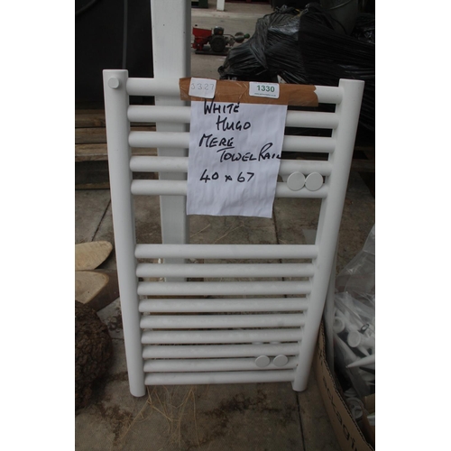 1330 - WHITE MERE TOWEL RAIL 40 X 67  + VAT