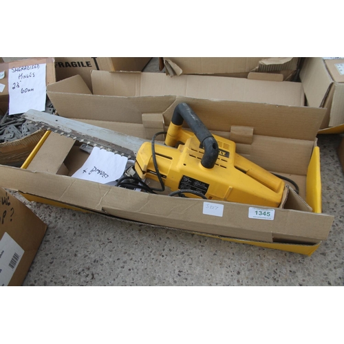 1345 - DEWALT 390 SAW AND BLADES IN WORKING ORDER  + VAT