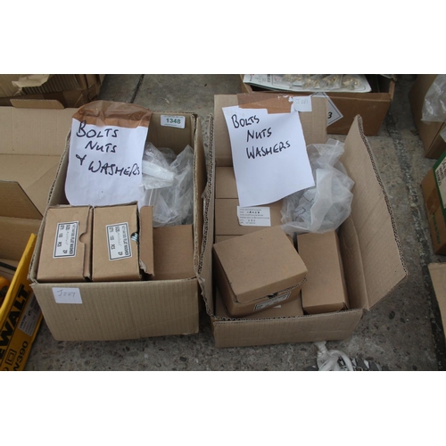 1348 - BOX OF BOLTS,NUTS AND WASHERS  + VAT