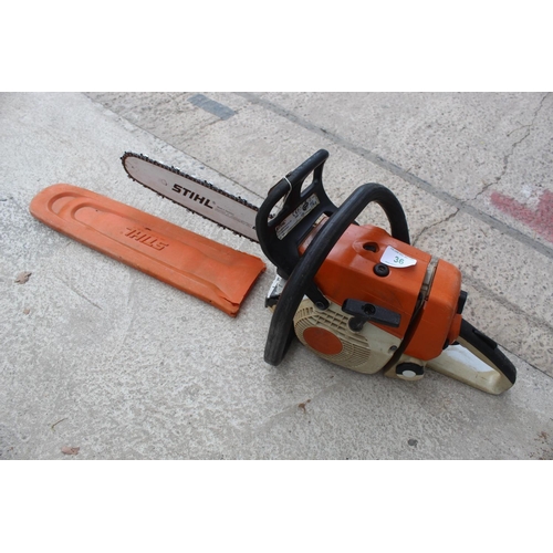 36 - STIHL MS 260 CHAINSAW IN WORKING ORDER  NO VAT