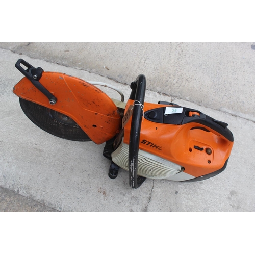 38 - STIHL TS 410 DISC CUTTER IN WORKING ORDER  NO VAT