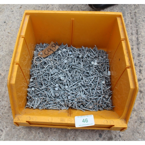 46 - BOX OF NAILS  NO VAT