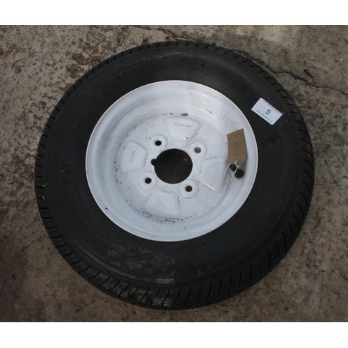 5 - NEW TRAILER WHEEL RADIAL IN WORKING ORDER  NO VAT