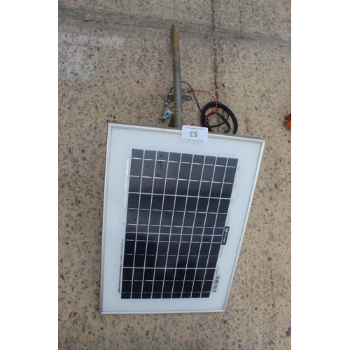 53 - SOLAR PANEL 12 V  NO VAT