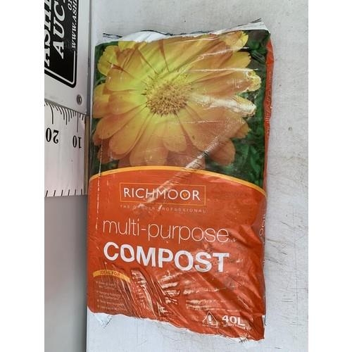 302 - FIVE LARGE BAGS OF RICHMOOR MULTIPURPOSE COMPOST 40 LITRES NO VAT TO BE SOLD FOR THE FIVE