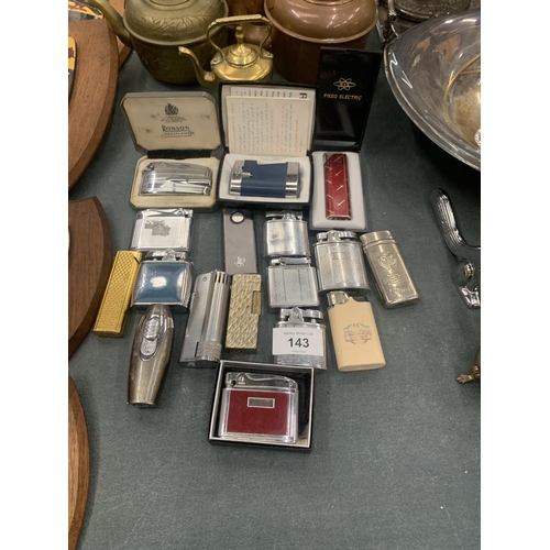 143 - A COLLECTION OF VINTAGE CIGARETTE LIGHTERS (17)