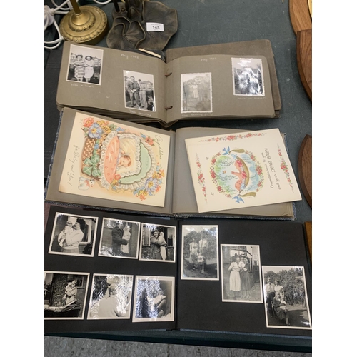 146 - A QUANTITY OF VINTAGE PHOTO ALBUMS AND VINTAGE PICTURES