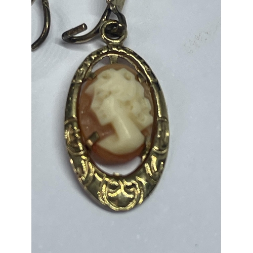 506 - A PAIR OF 9 CARAT GOLD CAMEO EARRINGS