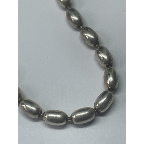 510 - A MARKED SILVER BEADED NECKLACE