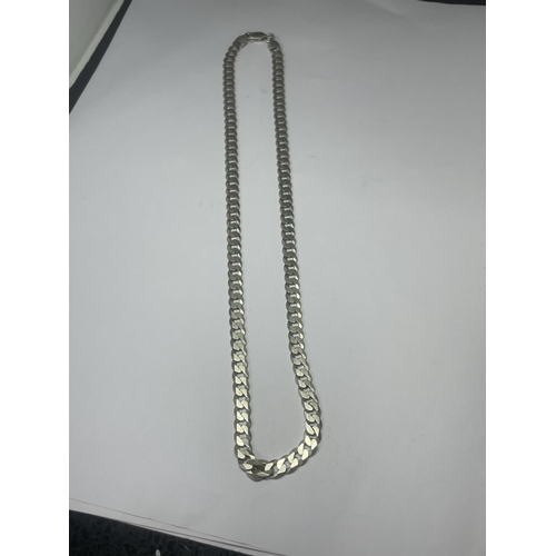 517 - A MARKED 925 SILVER FLAT LINK NECKLACE