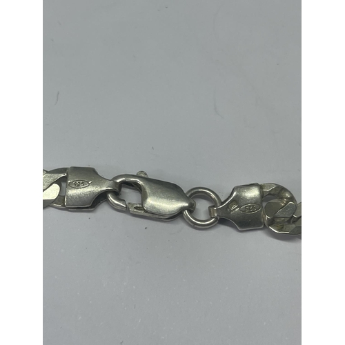 517 - A MARKED 925 SILVER FLAT LINK NECKLACE