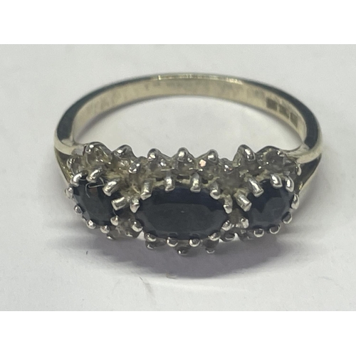 534 - A MARKED 925 SILVER TRINITY RING SIZE L IN A PRESENTATION BOX