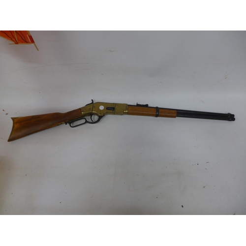 378 - A REPLICA NON FIRING WINCHESTER RIFLE 50CM BARREL LENGTH 97CM