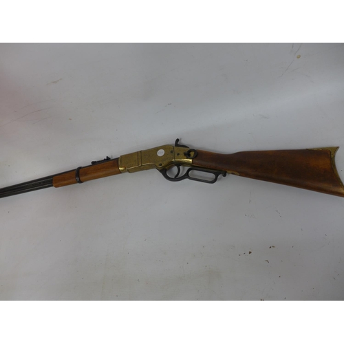 378 - A REPLICA NON FIRING WINCHESTER RIFLE 50CM BARREL LENGTH 97CM