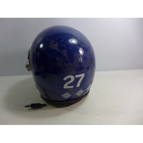 386 - A POLICE RIOT HELMET AND VISOR