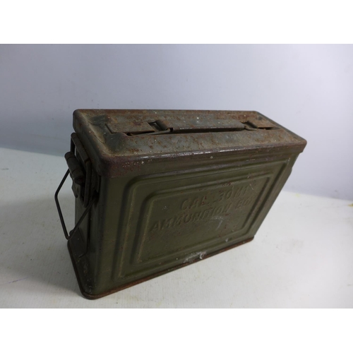 400 - A GREEN PAINTED USA 30 M1 AMMUNITION BOX