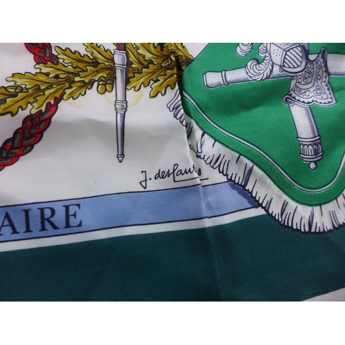 416 - A SILK FRENCH SCARF COMMEMORATING THE 501 REGIMENT OF CHARS DE COMBAT AND TWO SWORD KNOTS