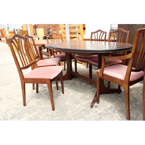 2716 - A MAHOGANY WILLIAM LAWRENCE & CO EXTENDING DINING TABLE, 62