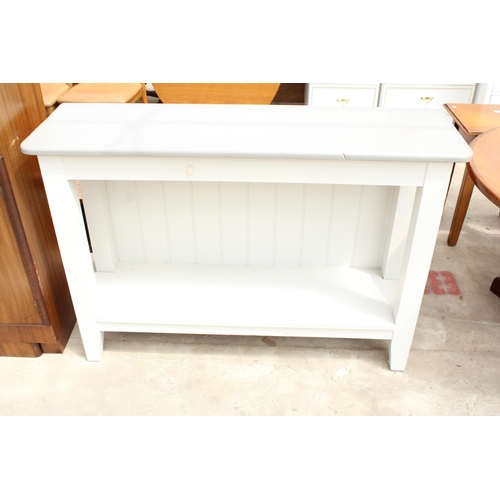 2718 - A MODERN PAINTED CONSOLE TABLE, 50