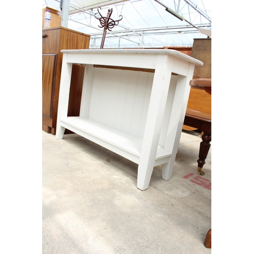 2718 - A MODERN PAINTED CONSOLE TABLE, 50