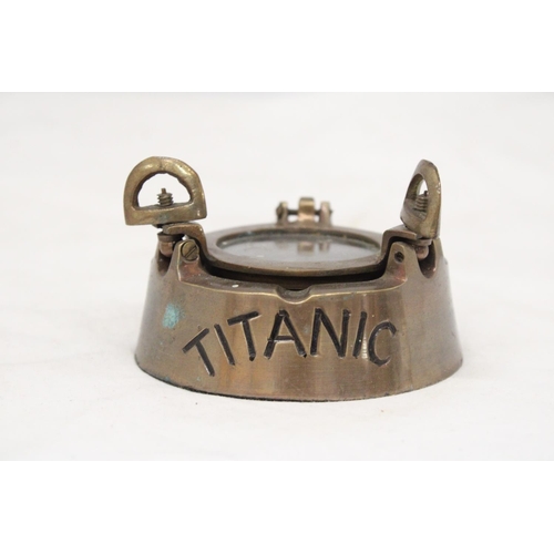 203 - A BRASS 'TITANIC' PORTHOLE ASHTRAY