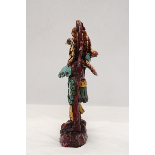 248 - AN AZTEC FIGURE WITH SEMI-PRECIOUS STONES