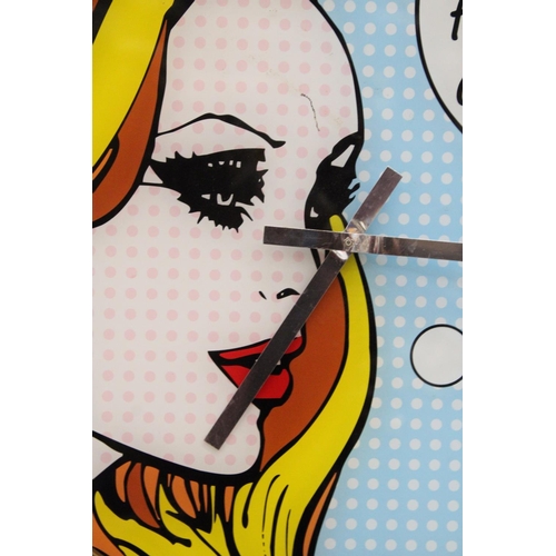 264 - A ROY LICHTENSTEIN, DESIGNER WALL CLOCK, DIAMETER, 43CM