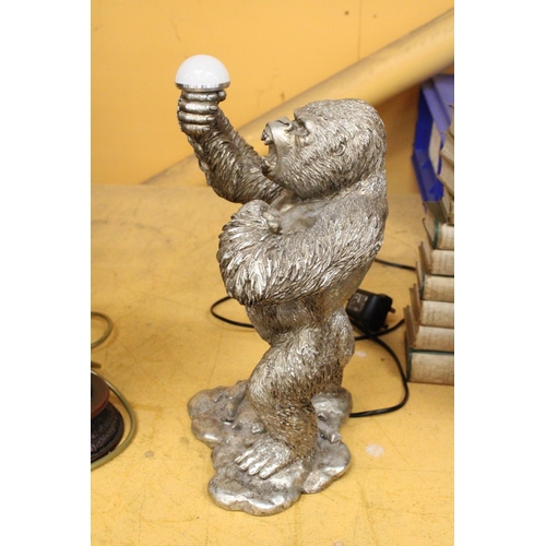 269 - A SILVERED, 'KING KONG' ART DECO STYLE LAM, HEIGHT 38CM