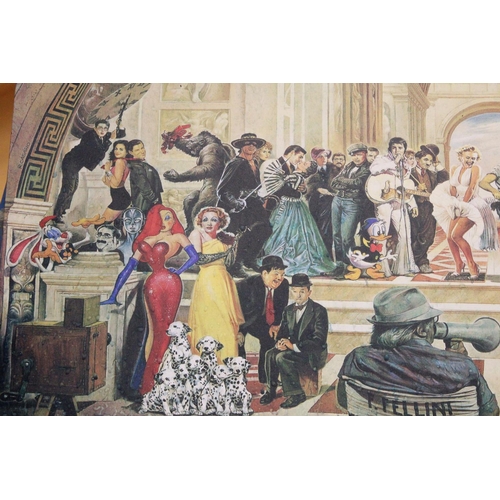 272 - A MAN CAVE CANVAS FEATURING HOLLYWOOD STARS OVER THE AGES, 120CM X 50CM