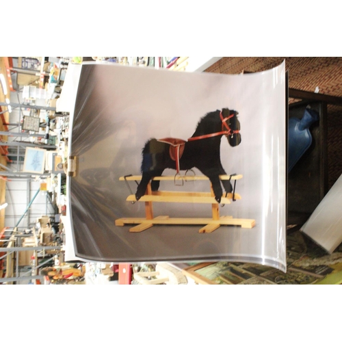 276 - THE LAST FIVE LAMINATED POSTERS OF ROCKING HORSES FROM THE NOW CLOSED, 'ROCKING HORSE SHOP', HODNET,... 