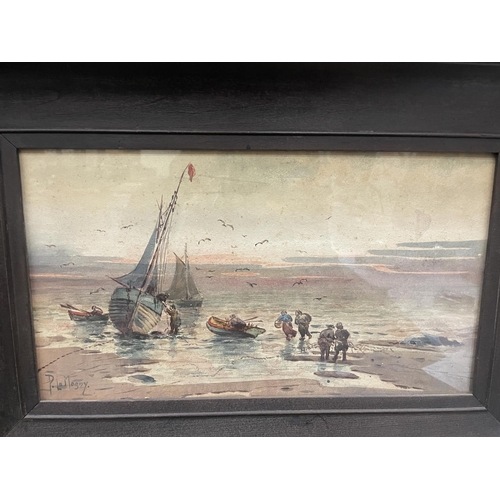 47 - A FRAMED WATER COLOUR OF A SMUGGLING SCENE SIGNED TO LOWER LEFT HAND CORNER