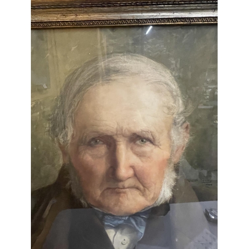 51 - A HENRY M TERRY 1854-1939 OIL ON BOARD PORTRAIT OF AN ELDERLY GENT SIGNED AND DATED 1886, FRAMED, 52... 