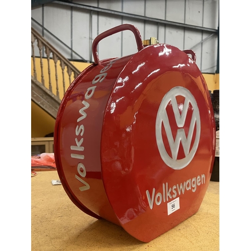 56 - A LARGE RED VW PETROL CAN