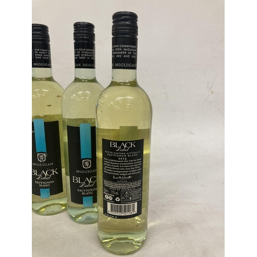 409 - SIX MCGUIGAN 75CL BOTTLES OF SAUVIGNON BLANC WINE TO INCLUDE THREE BLACK LABEL EXAMPLES