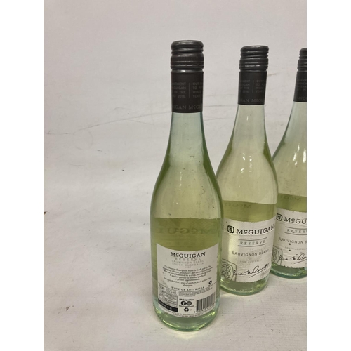 409 - SIX MCGUIGAN 75CL BOTTLES OF SAUVIGNON BLANC WINE TO INCLUDE THREE BLACK LABEL EXAMPLES