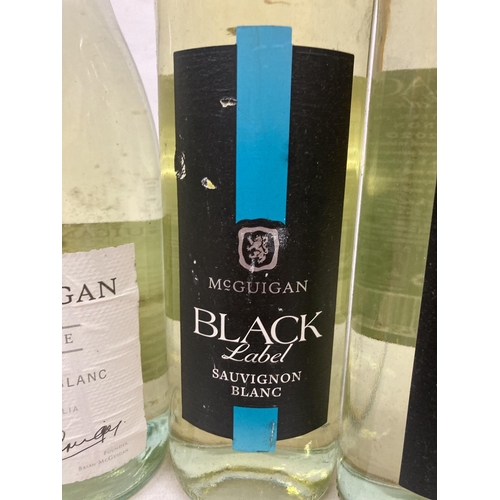 409 - SIX MCGUIGAN 75CL BOTTLES OF SAUVIGNON BLANC WINE TO INCLUDE THREE BLACK LABEL EXAMPLES