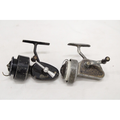 154A - TWO VINTAGE FISHING REELS STAMPED 